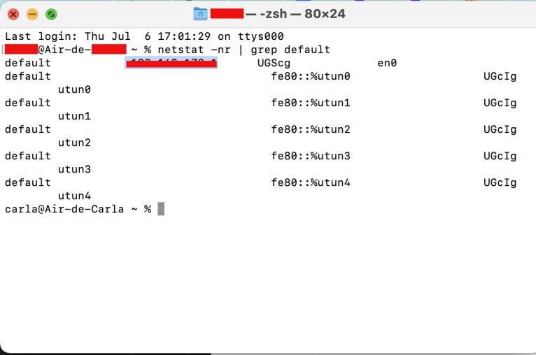 Dirección IP de tu router en MacOS