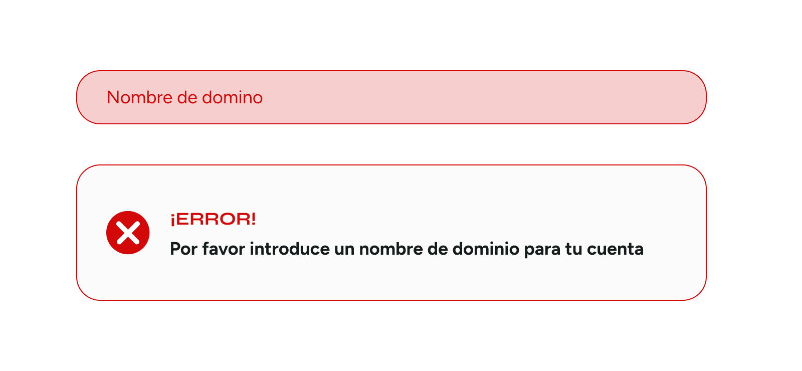 Mensajes de error claros y cercanos a los campos del formulario